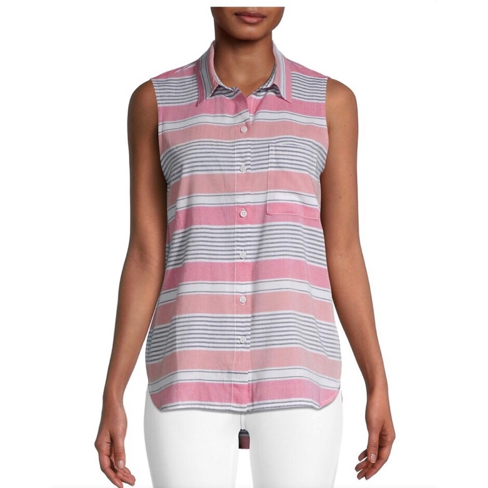 Beach Lunch Lounge Stripe Sleeveless Shirt
